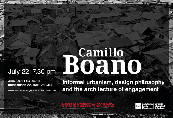 Dr. Camillo Boano to give an open lecture at our master