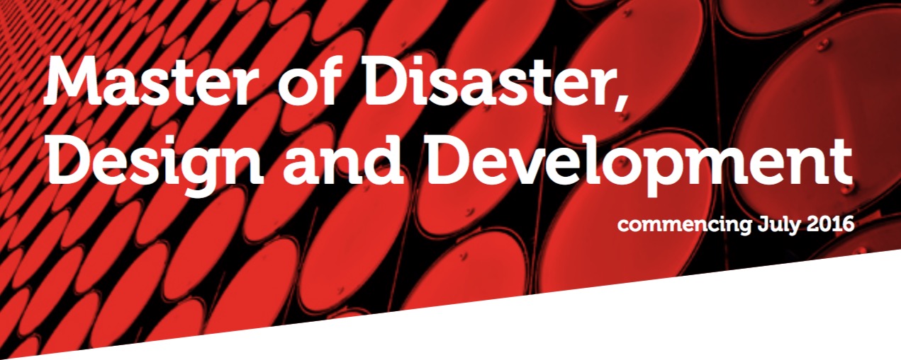 Our partnership with RMIT's new Master of Disaster, Design and Development